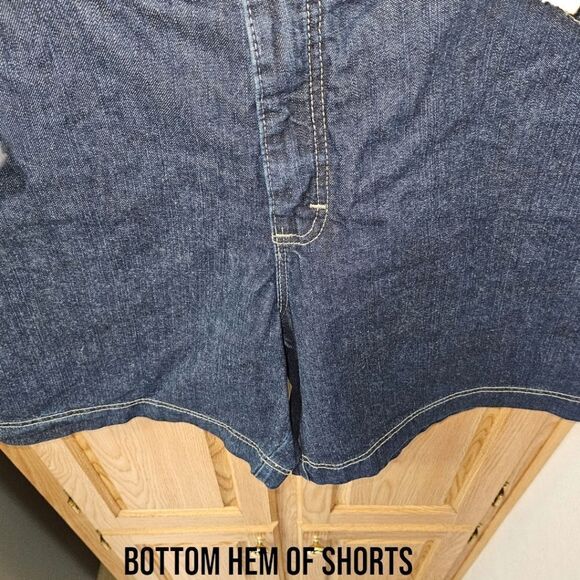 RYDERS BY LEE Plus Size Dark Blue Belted Jeans Shorts SIZE 18W - Picture 6 of 14